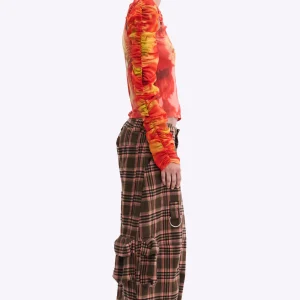 Pants | Collina Strada PINK BROWN PLAID LAWN CARGO