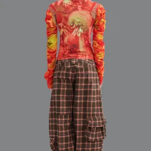 Pants | Collina Strada PINK BROWN PLAID LAWN CARGO