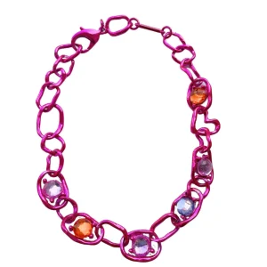 Necklaces | Collina Strada PINK GEMSTONE CRUSHED CHAIN NECKLACE