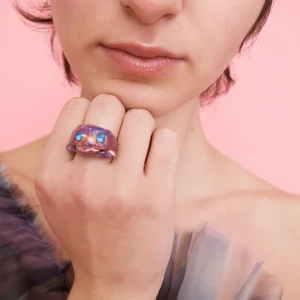 Rings | Collina Strada PINK GLITTER BABY DOLPHIN RING