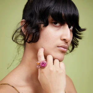 Rings | Collina Strada PINK GLITTER CANDY GEM RING