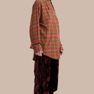 Tops | Collina Strada RED PLAID BAT BUTTON UP