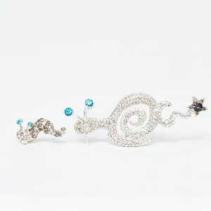 Earrings | Collina Strada RHINESTONE TATTOO SNAIL EARRING LIGHT BLUE