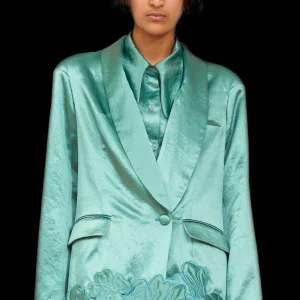 Outerwear | Collina Strada SAGE GREEN RIBBIT BLAZER