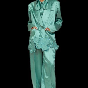 Outerwear | Collina Strada SAGE GREEN RIBBIT BLAZER