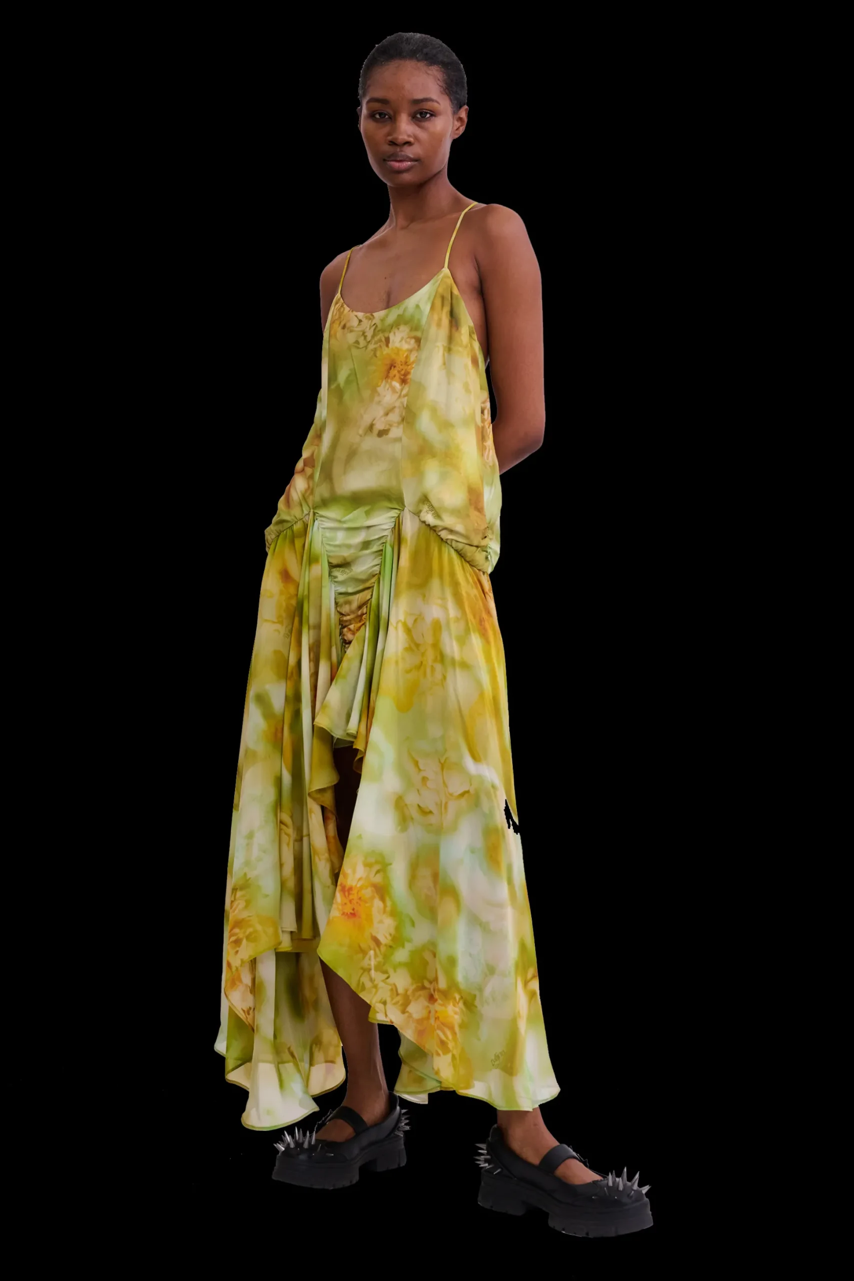 sage_molten_floral_magnolia_dress_2.webp Tops | Dresses | Collina Strada SAGE MOLTEN FLORAL MAGNOLIA DRESS