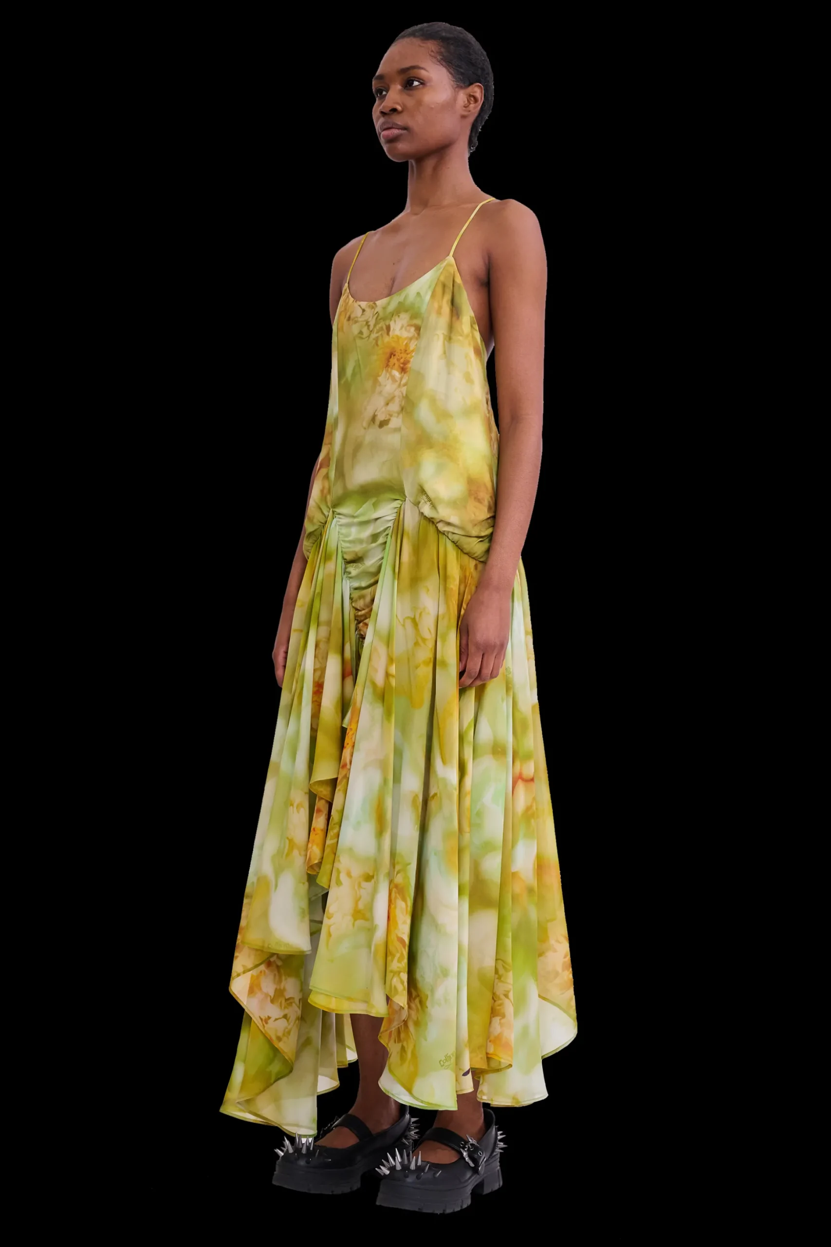 sage_molten_floral_magnolia_dress_3.webp Tops | Dresses | Collina Strada SAGE MOLTEN FLORAL MAGNOLIA DRESS