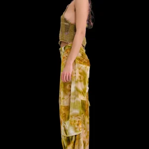 Pants | Collina Strada SAGE MOLTEN FLORAL VELVET LAWN CARGO PANT