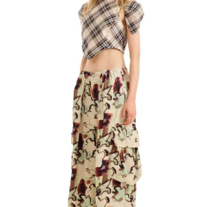 Tops | Collina Strada SAND PLAID HILLARY TOP