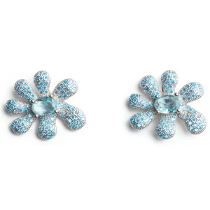 Earrings | Collina Strada SKY PAVE SQUASHED BLOSSOM EARRING