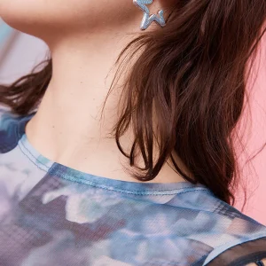 Earrings | Collina Strada SOFT BLUE SUPER STAR HOOPS