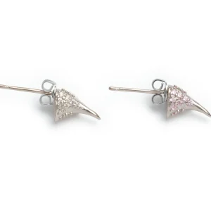 Earrings | Collina Strada SOFT PINK CLEAR RHINESTONE HORN STUDS