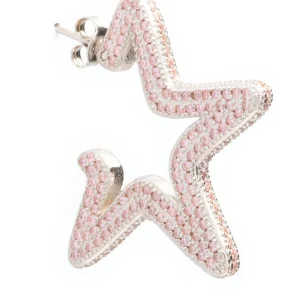 Earrings | Collina Strada SOFT PINK SUPER STAR HOOPS