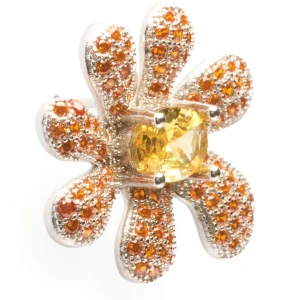 Earrings | Collina Strada TOPAZ PAVE SQUASHED BLOSSOM EARRING