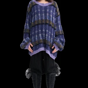 Tops | Collina Strada VITELLI PURPLE PLAID WOOLLY SWEATER