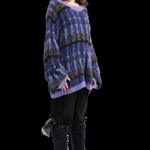 Tops | Collina Strada VITELLI PURPLE PLAID WOOLLY SWEATER
