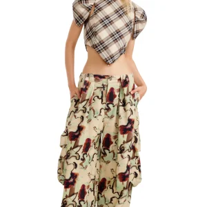 Pants | Collina Strada WATERCOLOR FLORAL PLEATED CARGO PANT