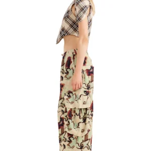 Pants | Collina Strada WATERCOLOR FLORAL PLEATED CARGO PANT