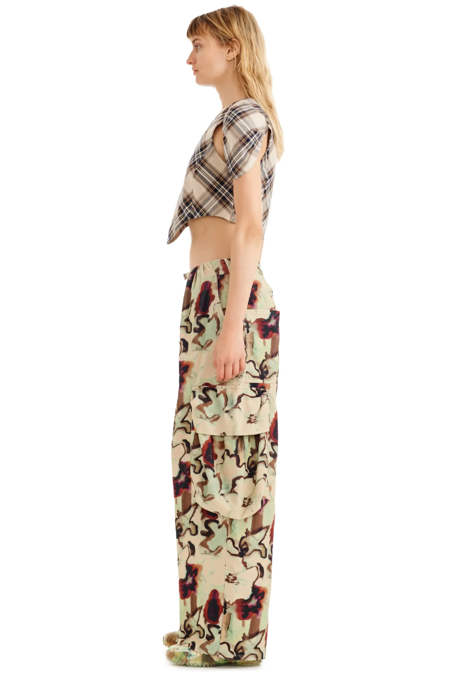 Pants | Collina Strada WATERCOLOR FLORAL PLEATED CARGO PANT