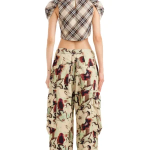 Pants | Collina Strada WATERCOLOR FLORAL PLEATED CARGO PANT