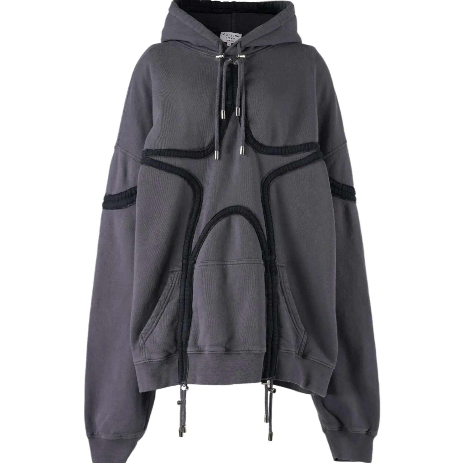 worn_black_star_hoodie_0.webp Sweaters & Sweats | Collina Strada WORN BLACK STAR HOODIE