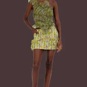 Skirts | Collina Strada YELLOW BOXER PLAID MINI CARGO SKIRT