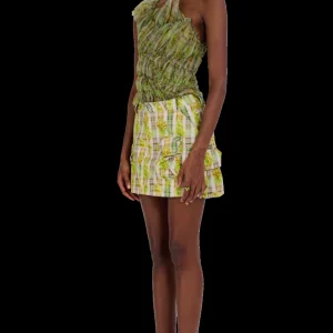 Skirts | Collina Strada YELLOW BOXER PLAID MINI CARGO SKIRT