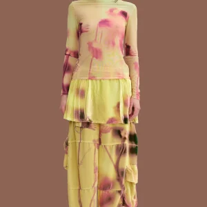 Tops | Collina Strada YELLOW MEADOW PLAID CARDIO NOVA TOP