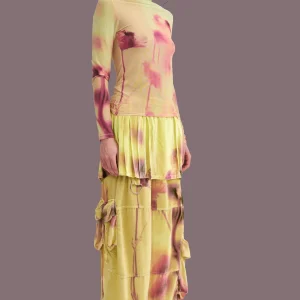 Tops | Collina Strada YELLOW MEADOW PLAID CARDIO NOVA TOP