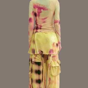 Skirts | Pants | Collina Strada YELLOW MEADOW PLAID LAWN SKIRT CARGO PANT